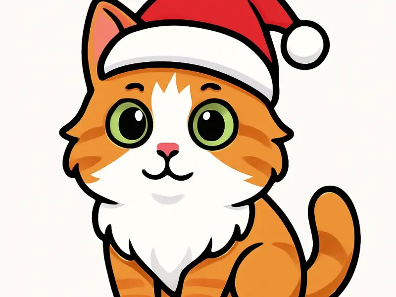 Christmas Ginger Cat Keyring
