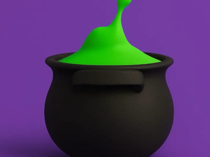 Magic cauldron figurine