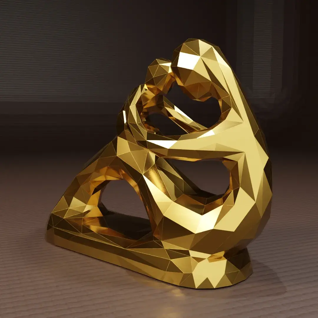Mother and child low poly sculture - mother´s day