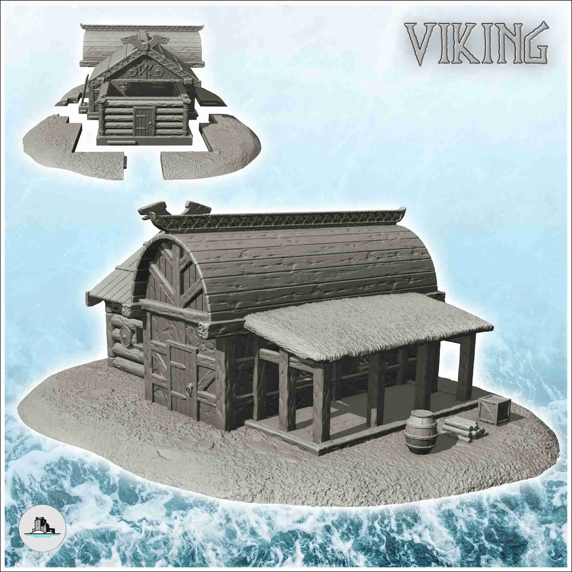 Wooden Viking warehouse with canopy and accessories (2)