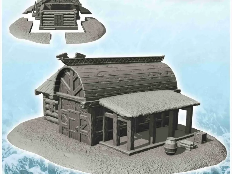 Wooden Viking warehouse with canopy and accessories (2)