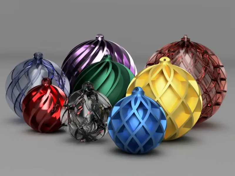 Bola de Natal, corpo inteiro com nervuras
