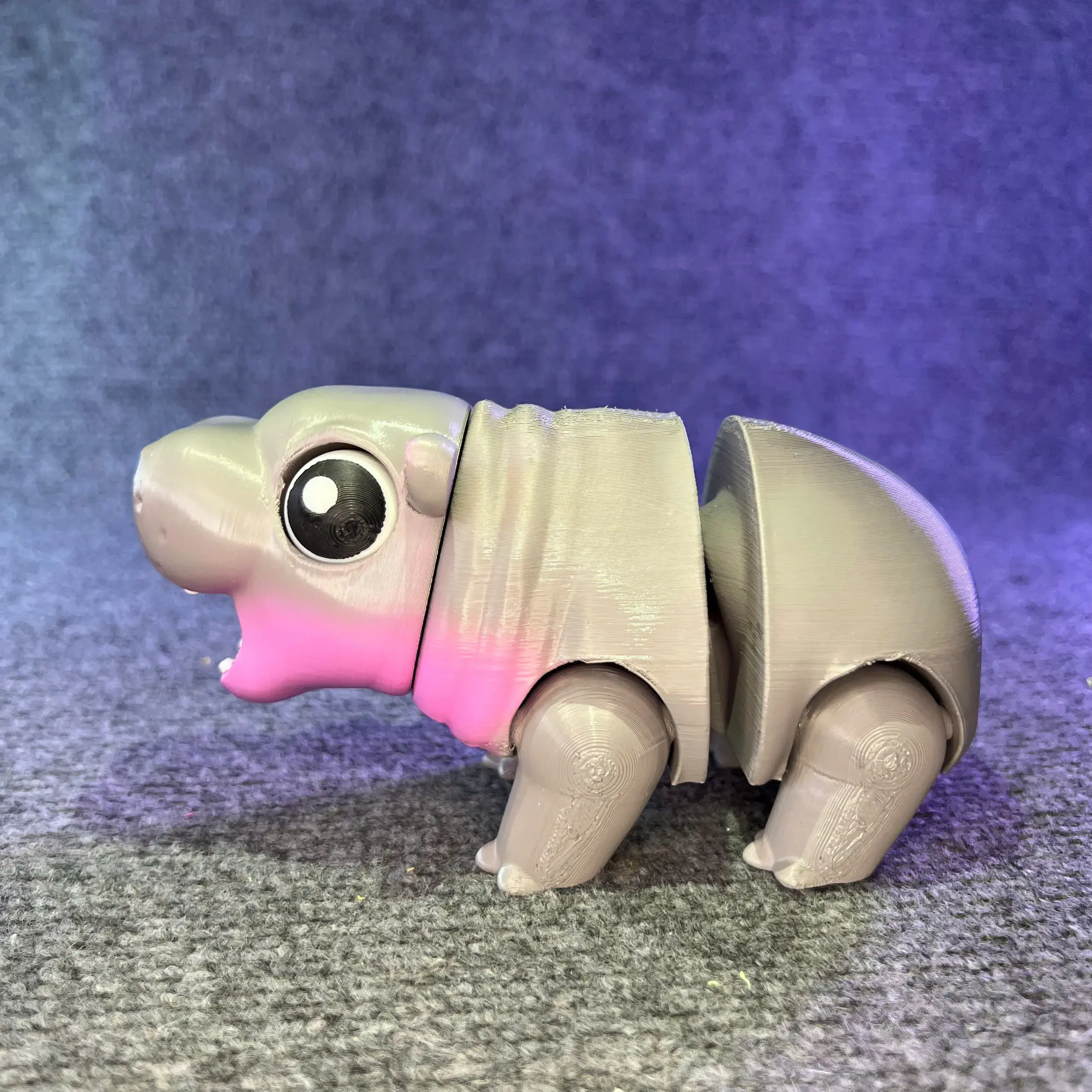 Moo Deng Hippo Flexi - Articulated - STL & 3mf Multicolor