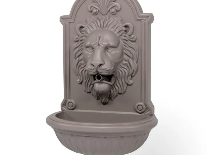 Wall lion fountain