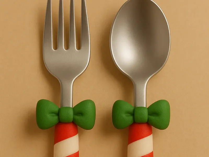 Christmas fork and spoon