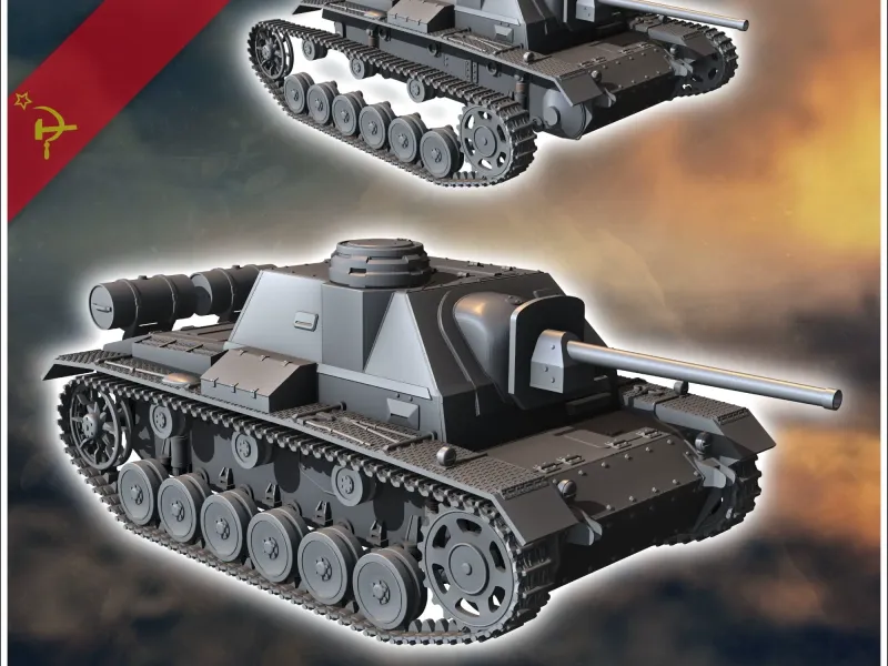 SU-76i 76mm SPG (Kommandanten Version) - WW2 Miniaturen Panzer w