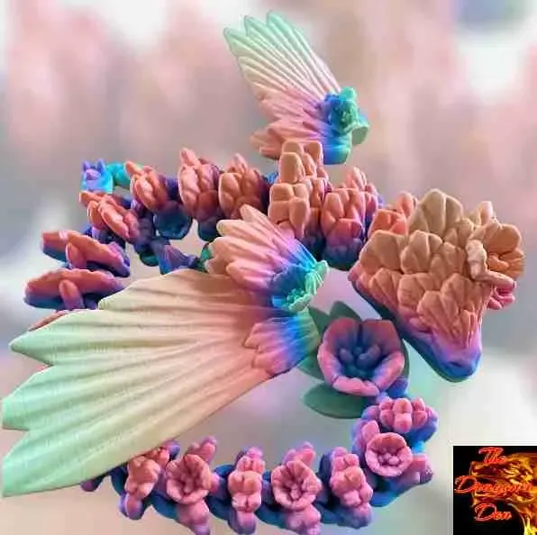 Drago flessibile con fiori di melo