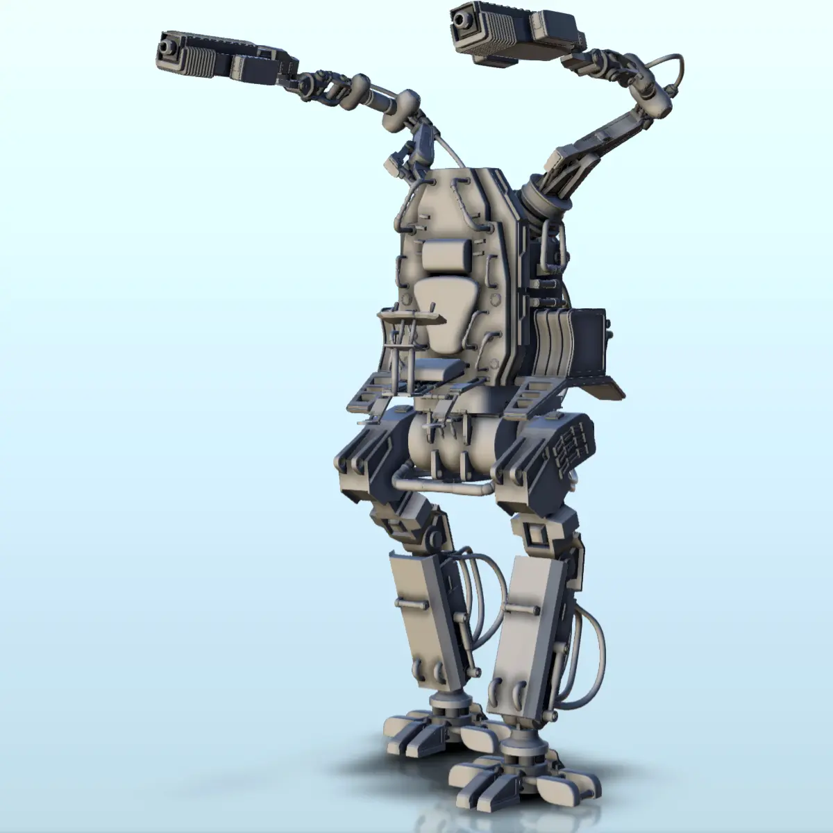 Exoskeleton with double-guns (10) - sci-fi science fiction f