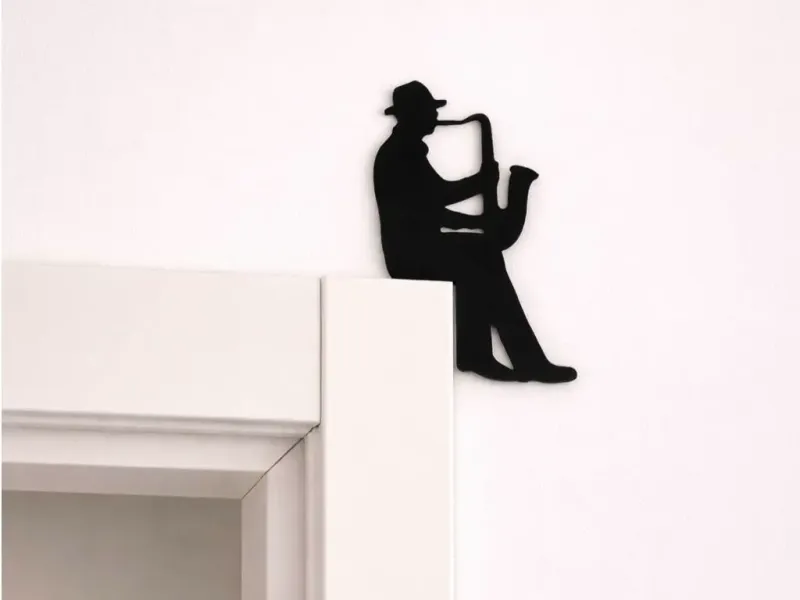Saxophonist Silhouette Door Corner Decor