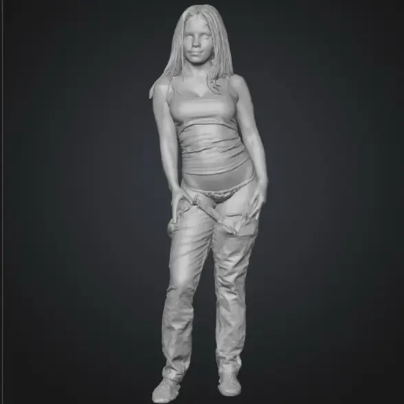 Girl pulling pants down