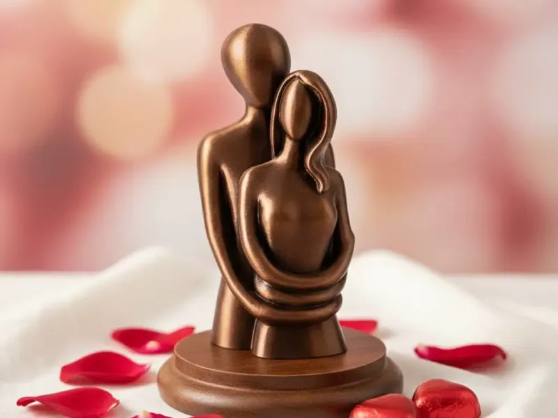 The Protective Embrace - Minimalist Love Sculpture