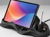 WaveFlow Tablet Stand STL – Modern Desk Organizer & Charging-0