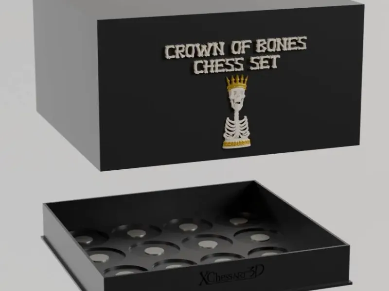 Crown of Bones – Caja de Ajedrez  Imantada Multicolor