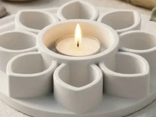 Zen Lotus Flower - Geometric Votive Tealight Holder