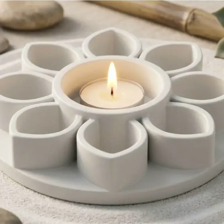 Zen Lotus Flower - Geometric Votive Tealight Holder