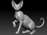 Sphynx cat posing model - 3D print-2