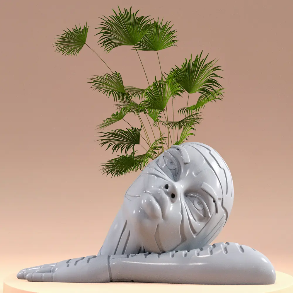 CYBER GIRL FLOWER POT