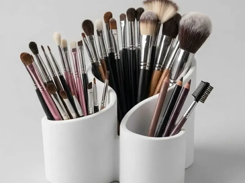 Organizador de pincéis e maquiagem "Onda Orgânica"