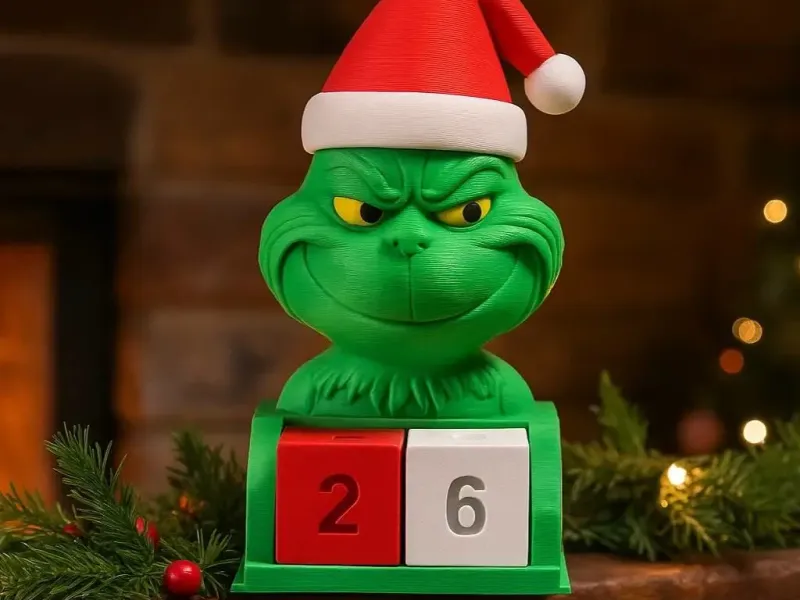 Calendario de Cuenta Atrás Navideña del Grinch – Decoración de Escritorio