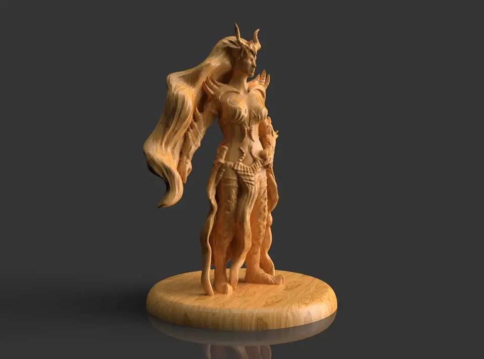 statuette Elfo Oscuro e Fenice Oscura
