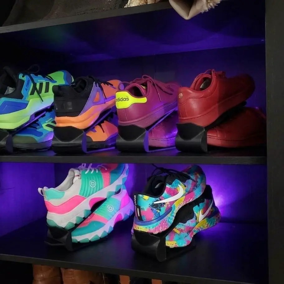 Shoe Organizer With Pull Tab.