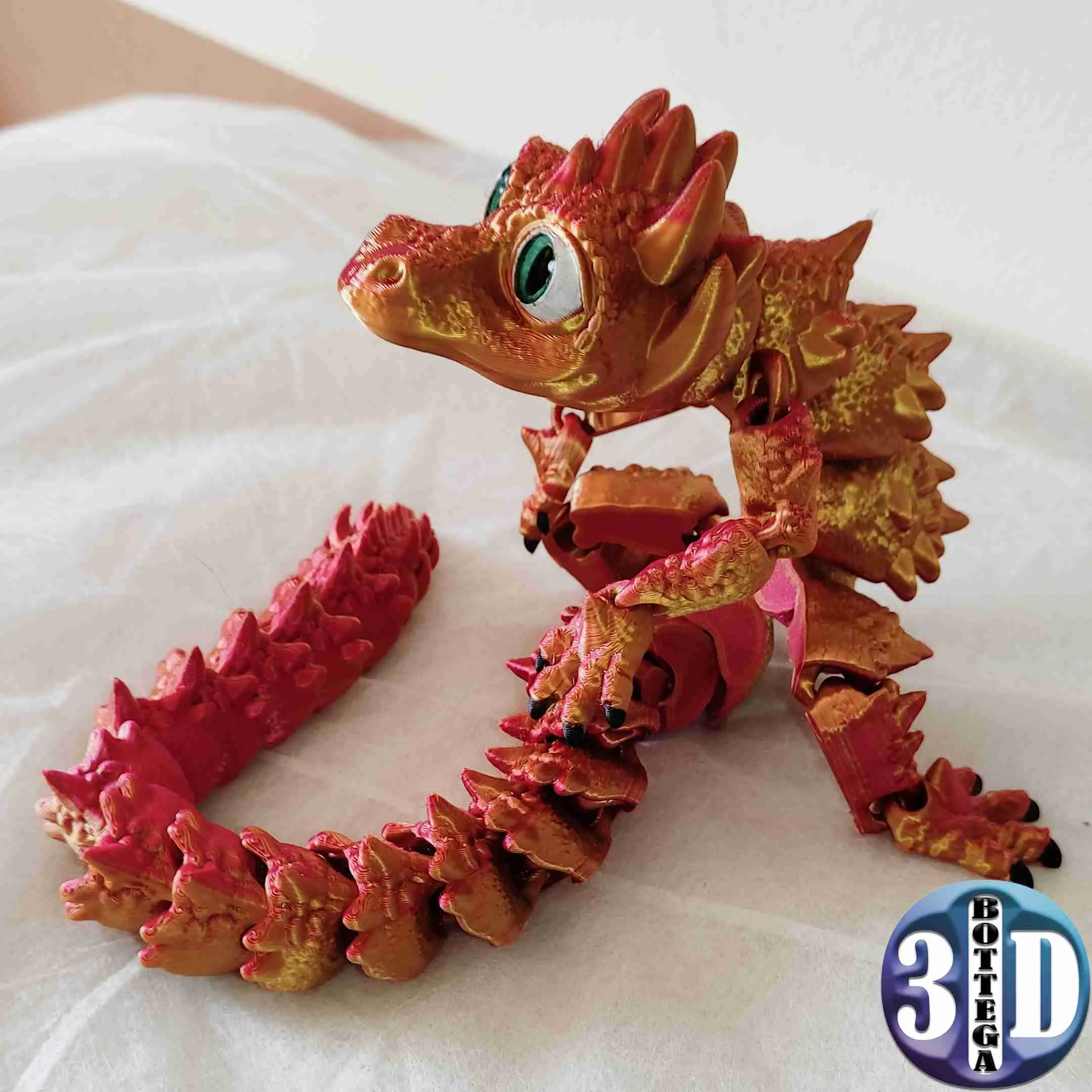 Articulated baby Dragon, print in place, no supports