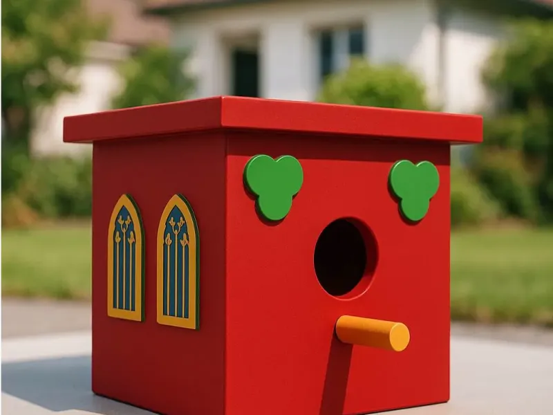 Bird House | Cute Backyard Shelter with Perch & Window Detai