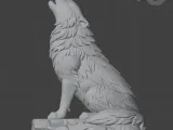 Howling Wolf Statue STL-3