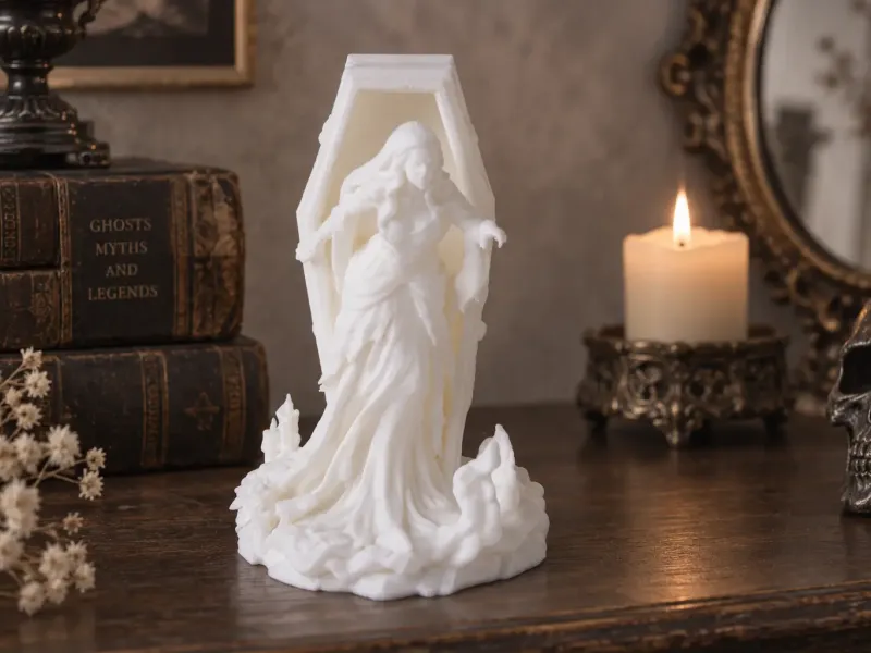 Vampire Bride Rising - Gothic Coffin Figurine