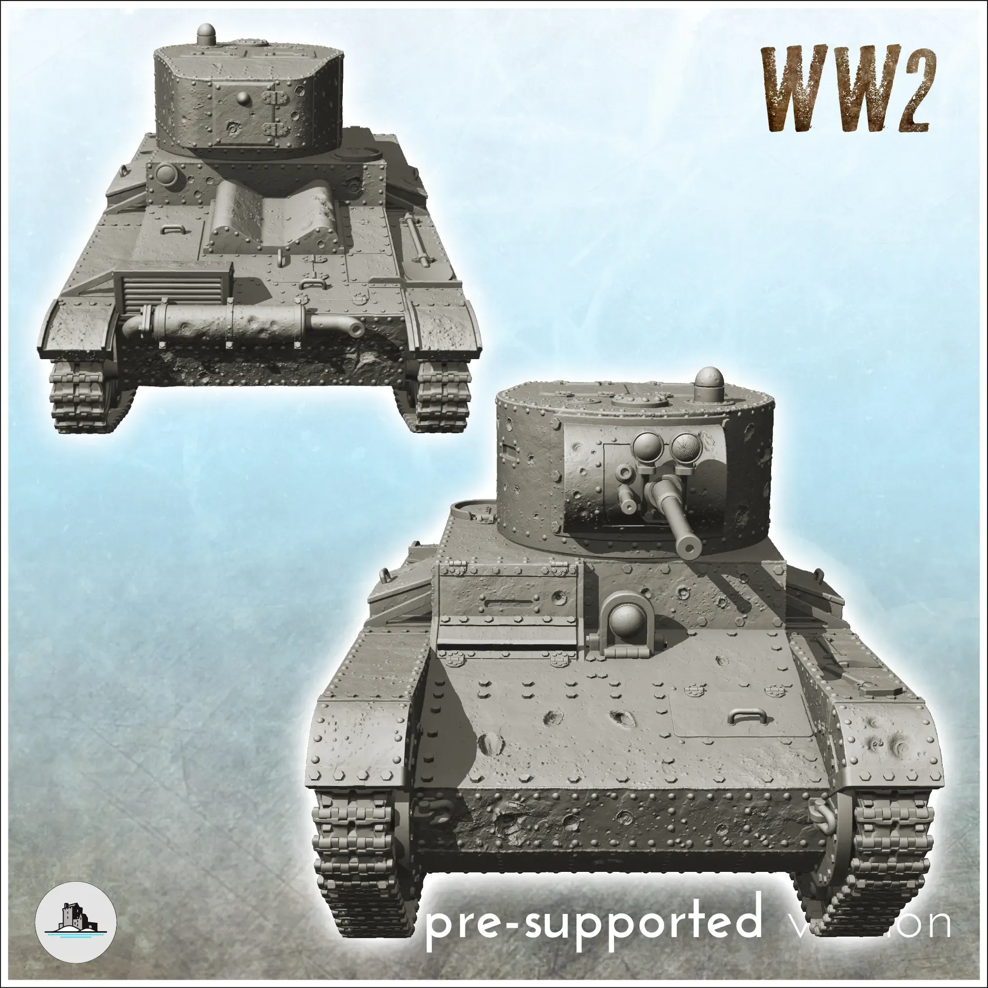 T-26 M1933 - Russia USSR WW2 Flames of War Bolt Action