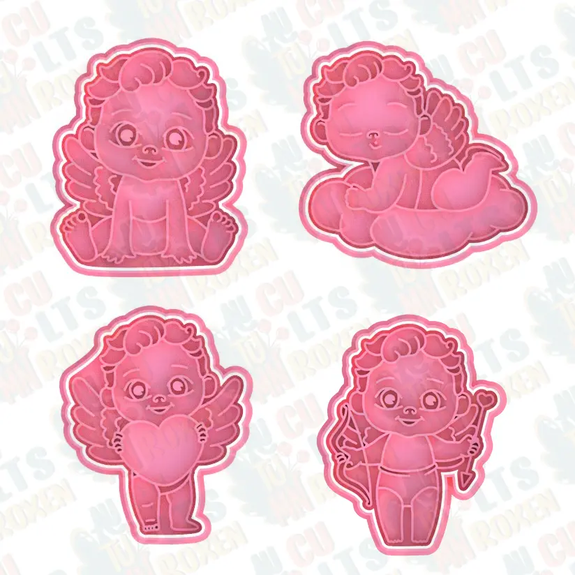 Cupid Valentines day cookie cutter set of 4