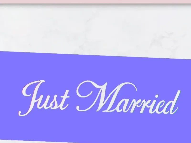 Just married stencil for cake dusting