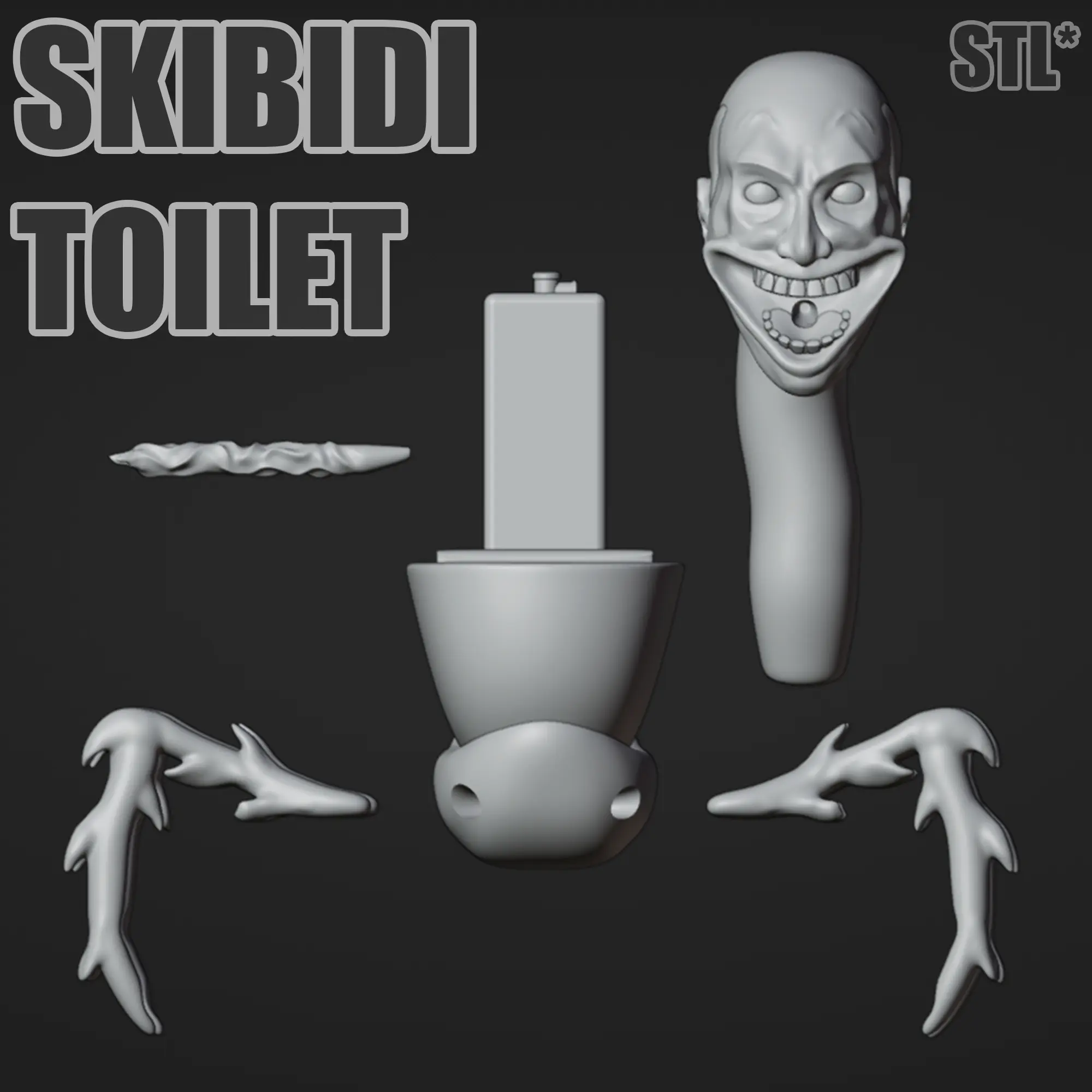 SKIBIDI TOILET - PARASITIC TOILET | 3D FAN ART | 3D models download |  Creality Cloud