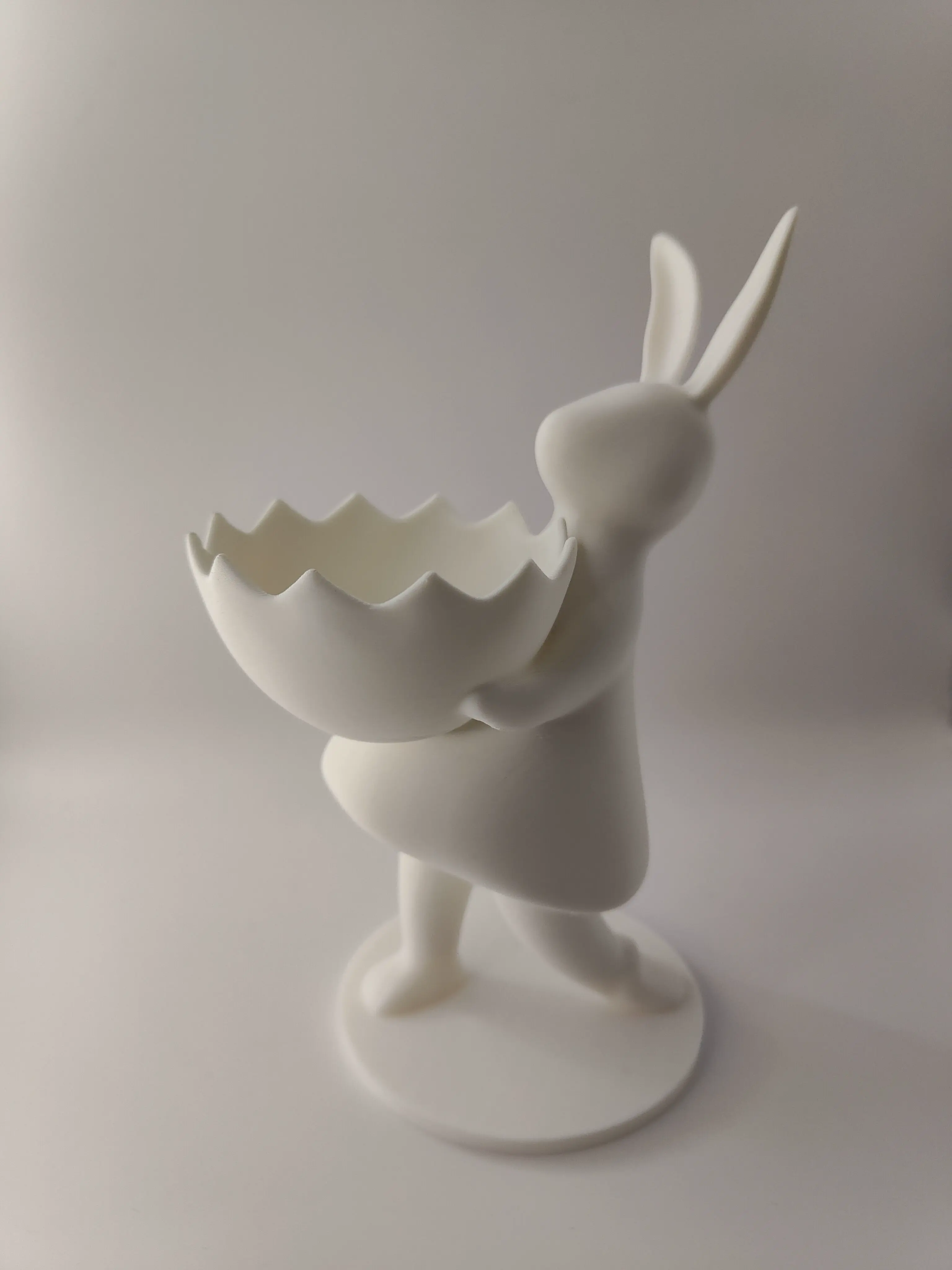 Minimalistic Easter Bunny Lady with Egg basket