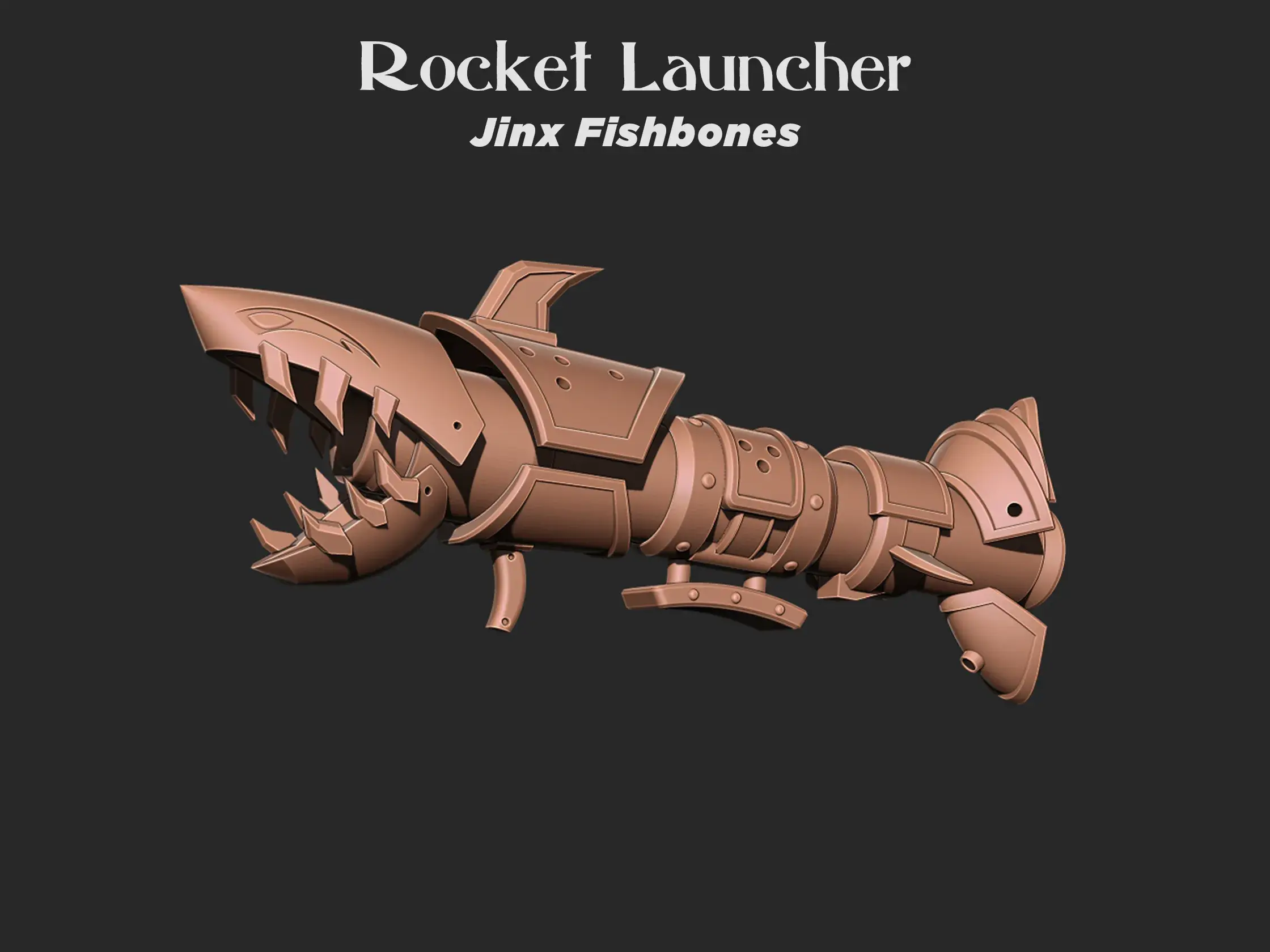 Jinx Fishbone shark Launcher 3d print model