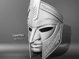 Warrior Mask with Leaf Engravings-0