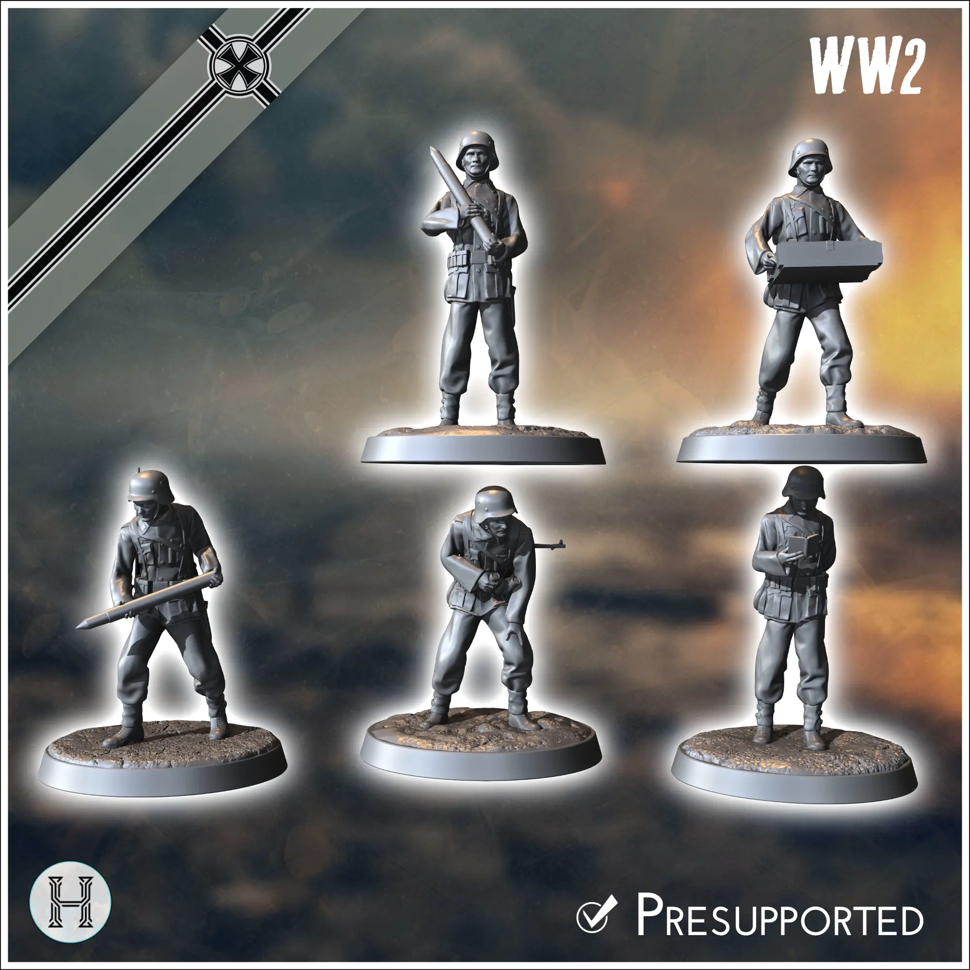 88m Pak 43-41 German anti-tank gun - miniatures ww2 vehicle