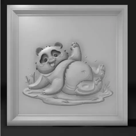 panda bear rolling on the grass