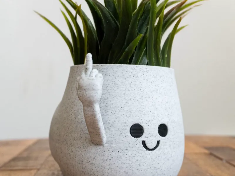 Happy Chunky Bum Middle Finger Pot
