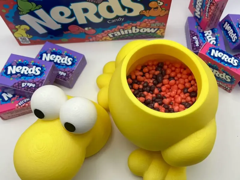 Nerds-shaped container for Nerds