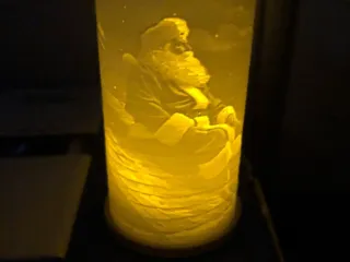 Santa Claus christmas lithophane tealight lamp