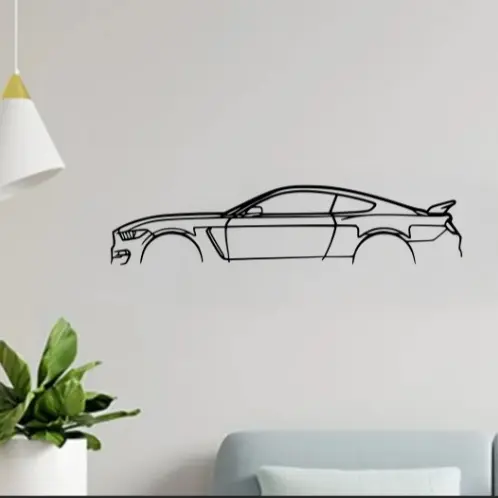 A wall painting of a Shelby GT 350 Mustang car