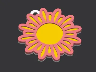 KeyChain Daisy Flower