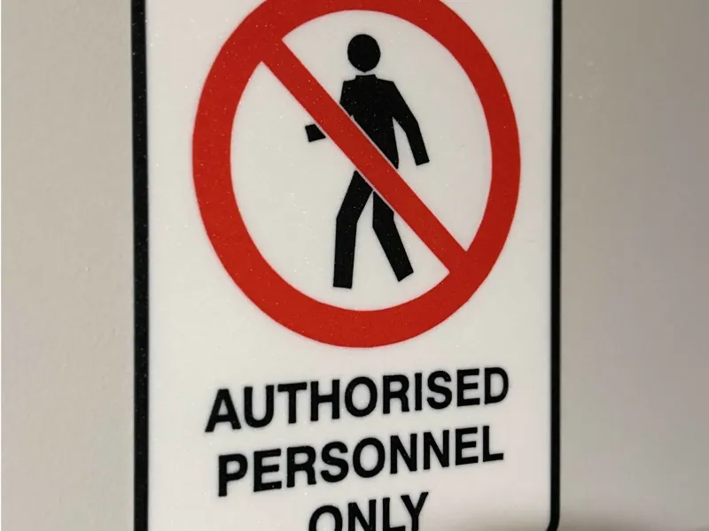 AUTHORISED PERSONNEL ONLY SIGN