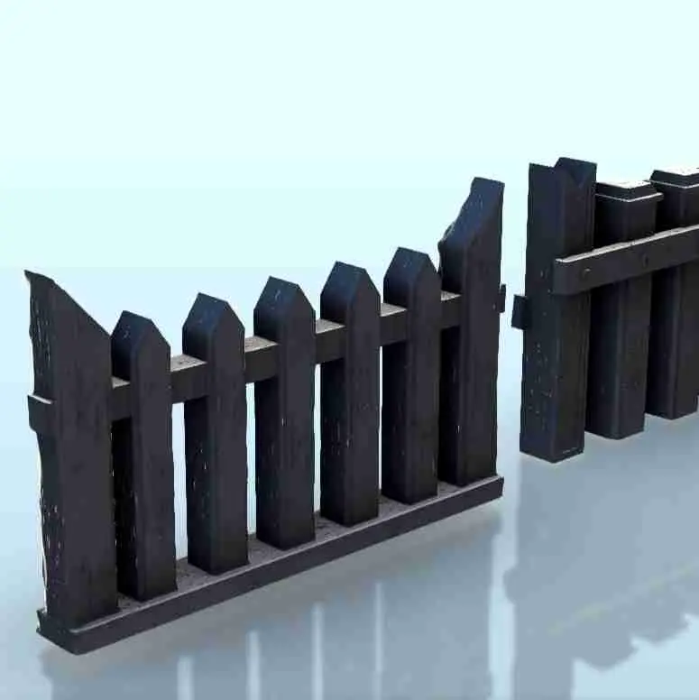 Set of fences (2) - scenery medieval miniatures warhammer