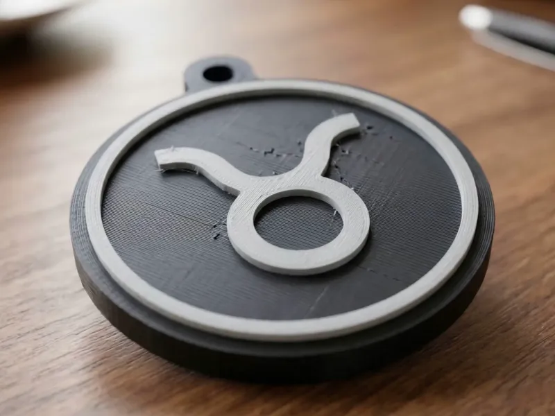 Minimalist Zodiac Keychain – Tauro– 3D Printed Gift