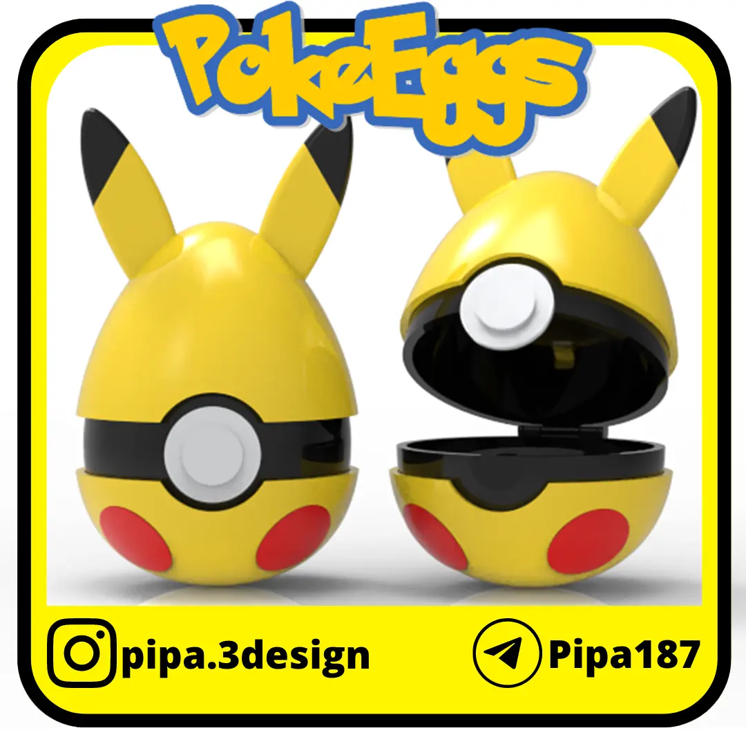 POKEBALLS PIKACHU EASTER EGG WITH HINGE