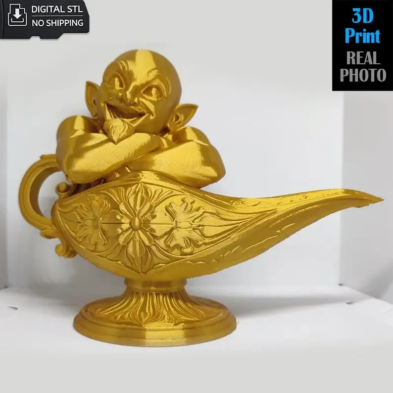 Lampada Magica del Genio STL – Statua in Stile Aladdin
