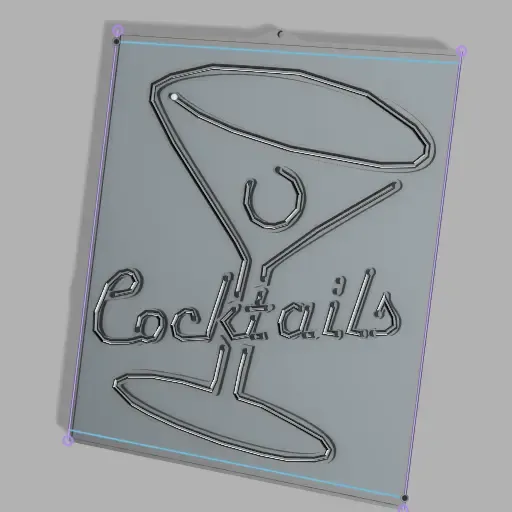 Neon-Like Retro Illumination: Cocktails Sign with EL Wire