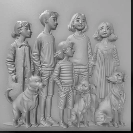 drawings of people and animals
